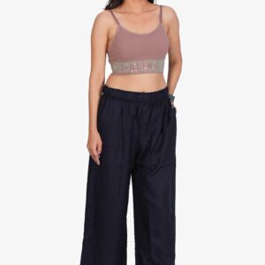 Pure Rayon Cotton Palazzo - Free Size, Black