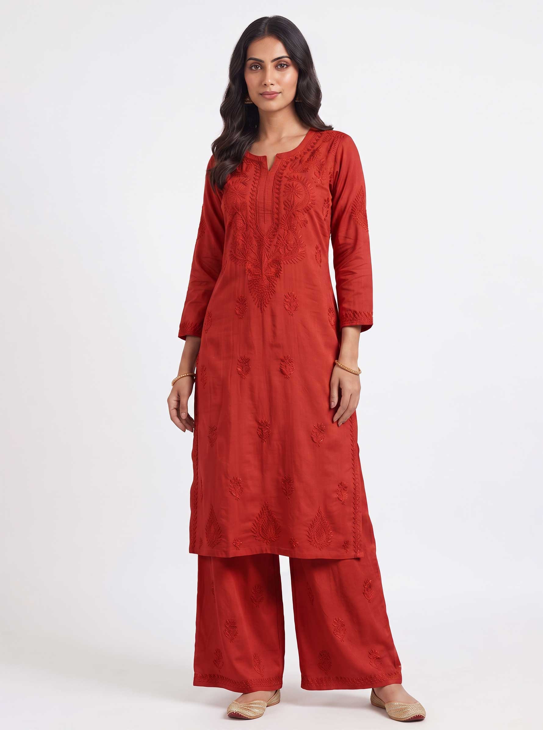 chikankari-suit-red-1