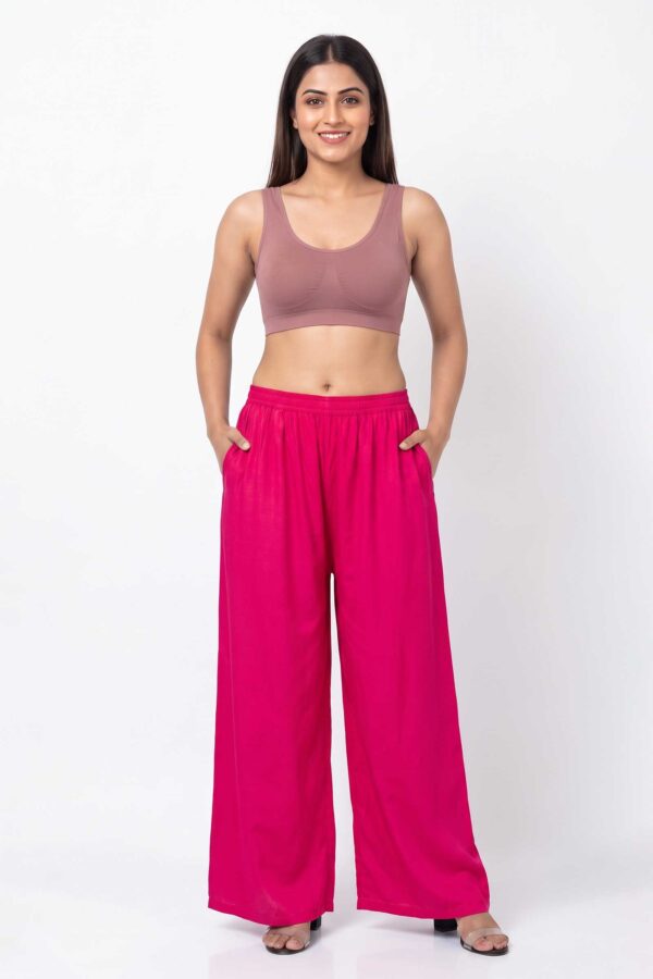 Pure Rayon Cotton Palazzo - Free Size, Rani